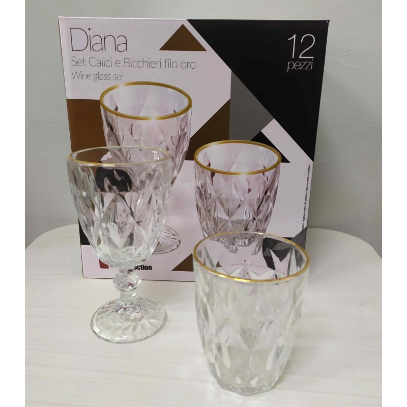 set bicch.12 pz diana filo oro dimo